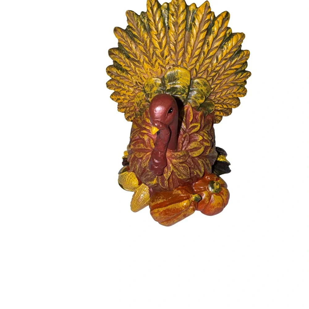 Unbranded Turkey Figurine Small Multicolor Resin Harvest Pumpkins Thanksgiving